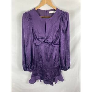 ASTR Elegant Purple Long Sleeve Dress